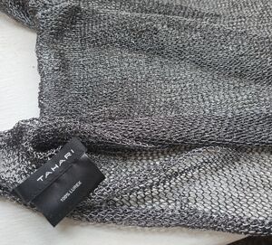 Tahari Metallic Mesh Wrap